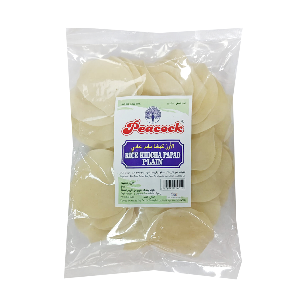 PEACOCK RICE KHICHIYA PAPAD GREEN CHILLY DISCO 200GM