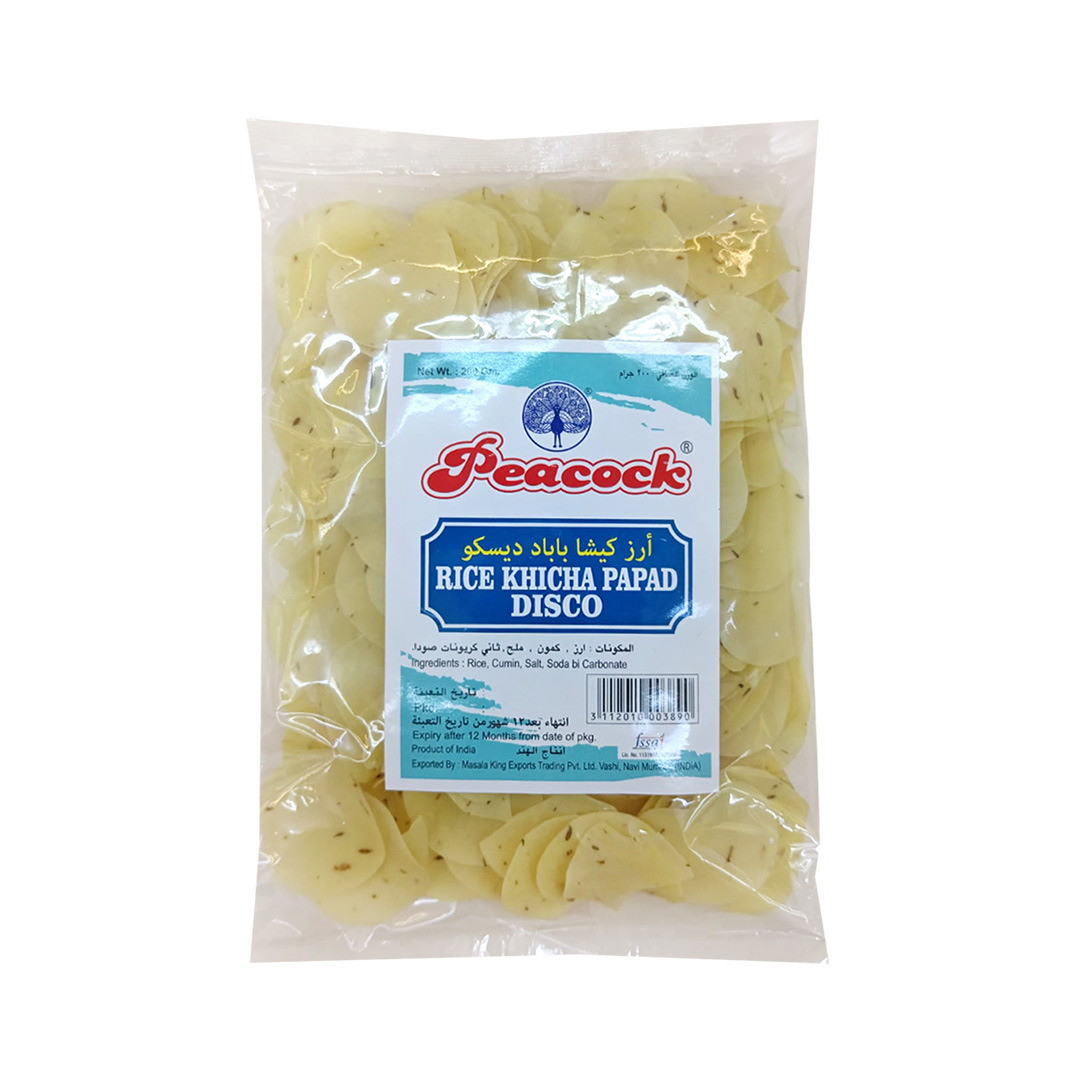 PEACOCK RICE KHICHA PAPAD DISCO 200G