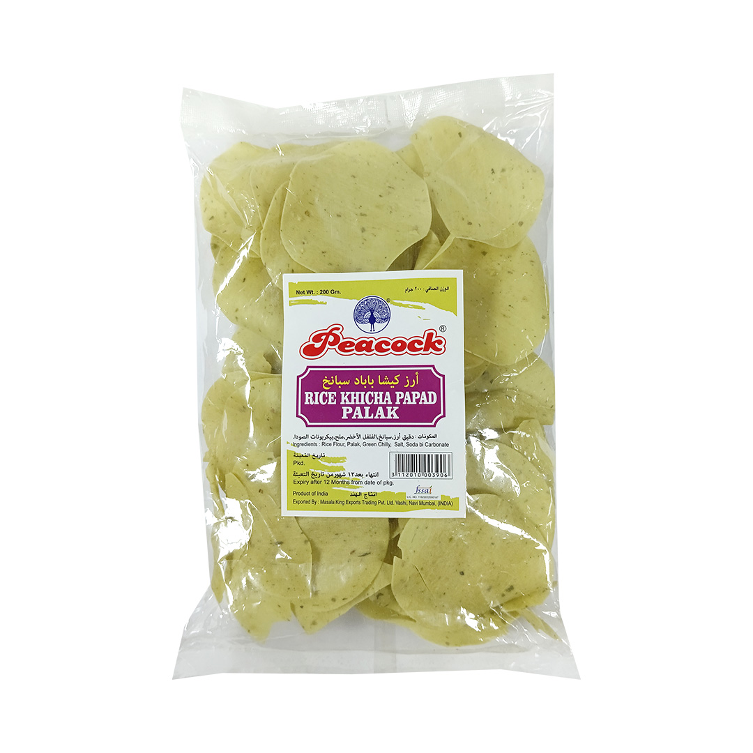 PEACOCK RICE KHICHA PALAK PAPAD 200G