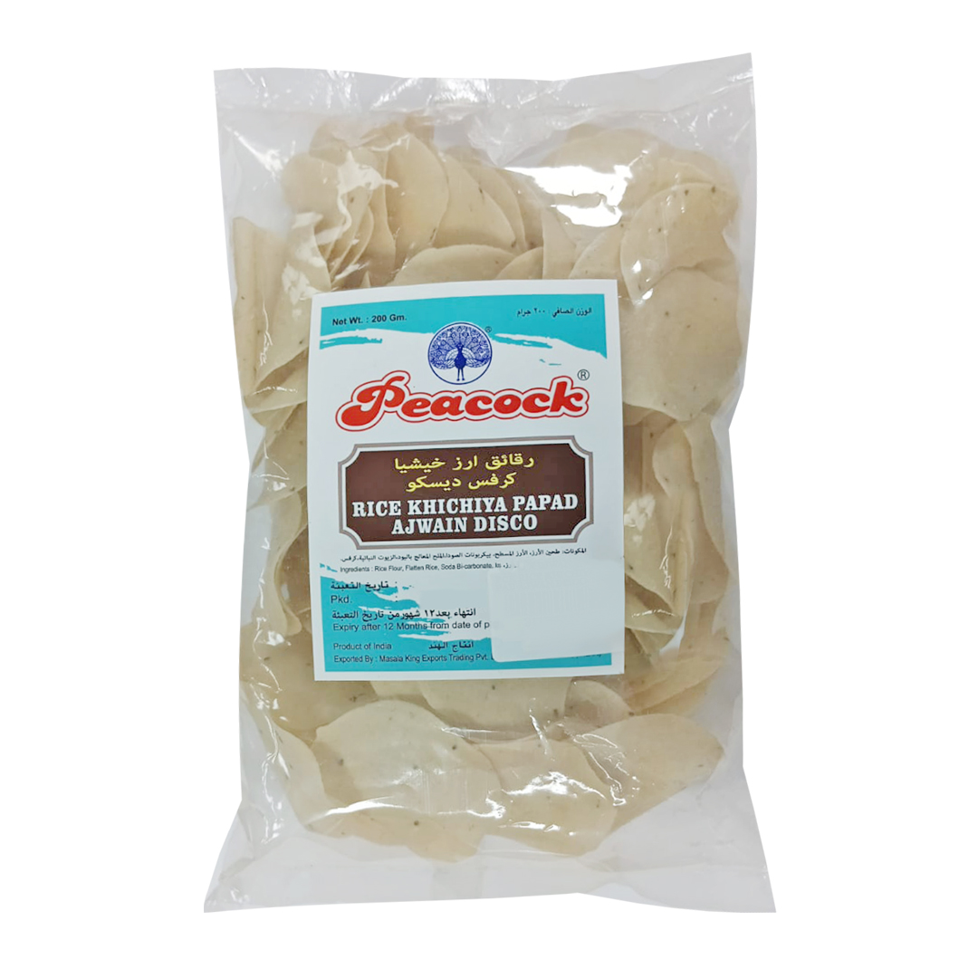 PEACOCK RICE KHICHIYA PAPAD AJWAN DISCO 200GM