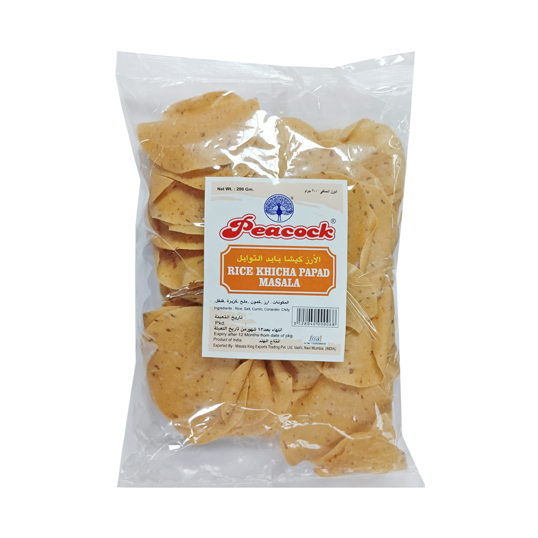 PEACOCK RICE KHICHA MASALA PAPAD 200 GM