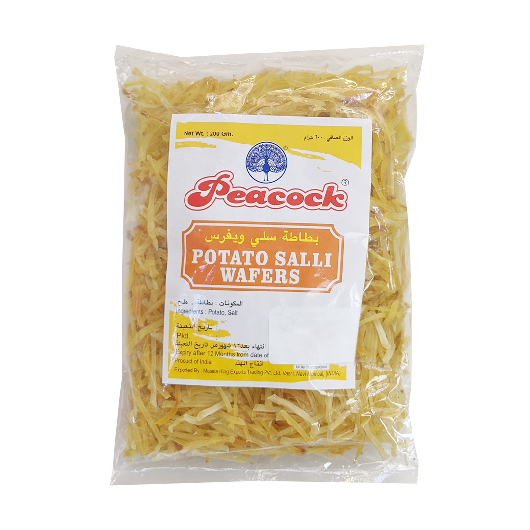 PEACOCK POTATO SALLI WAFERS 200 GM