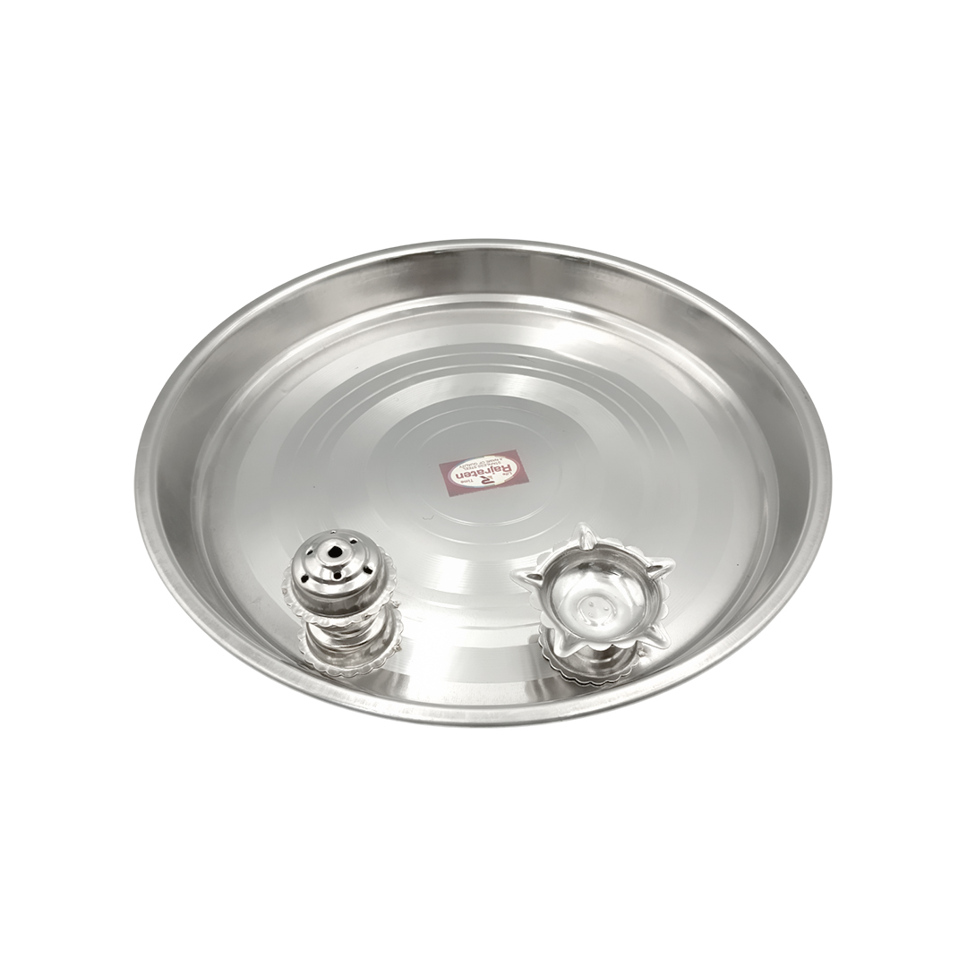 STEEL POOJA THALI -3
