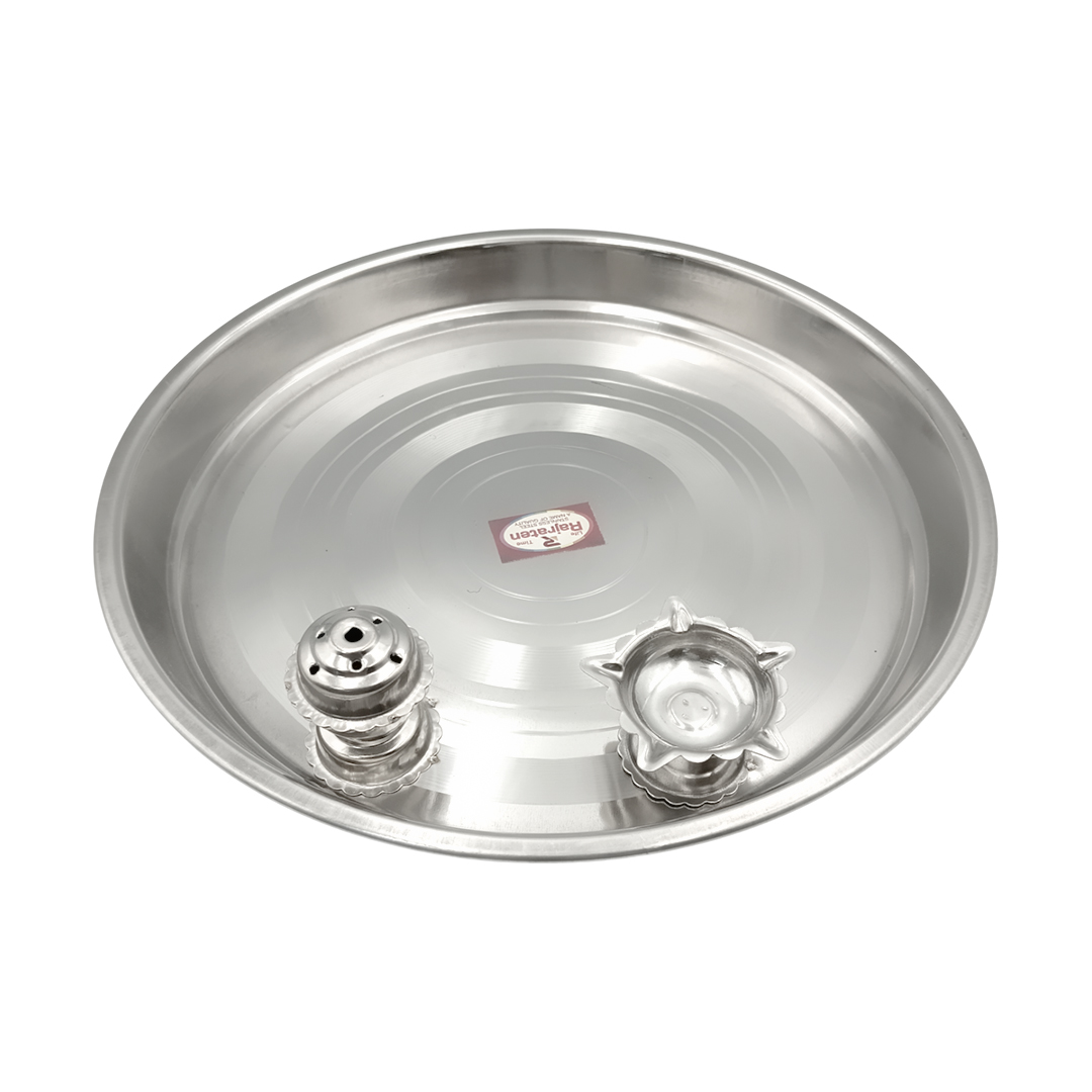 STEEL POOJA THALI -4
