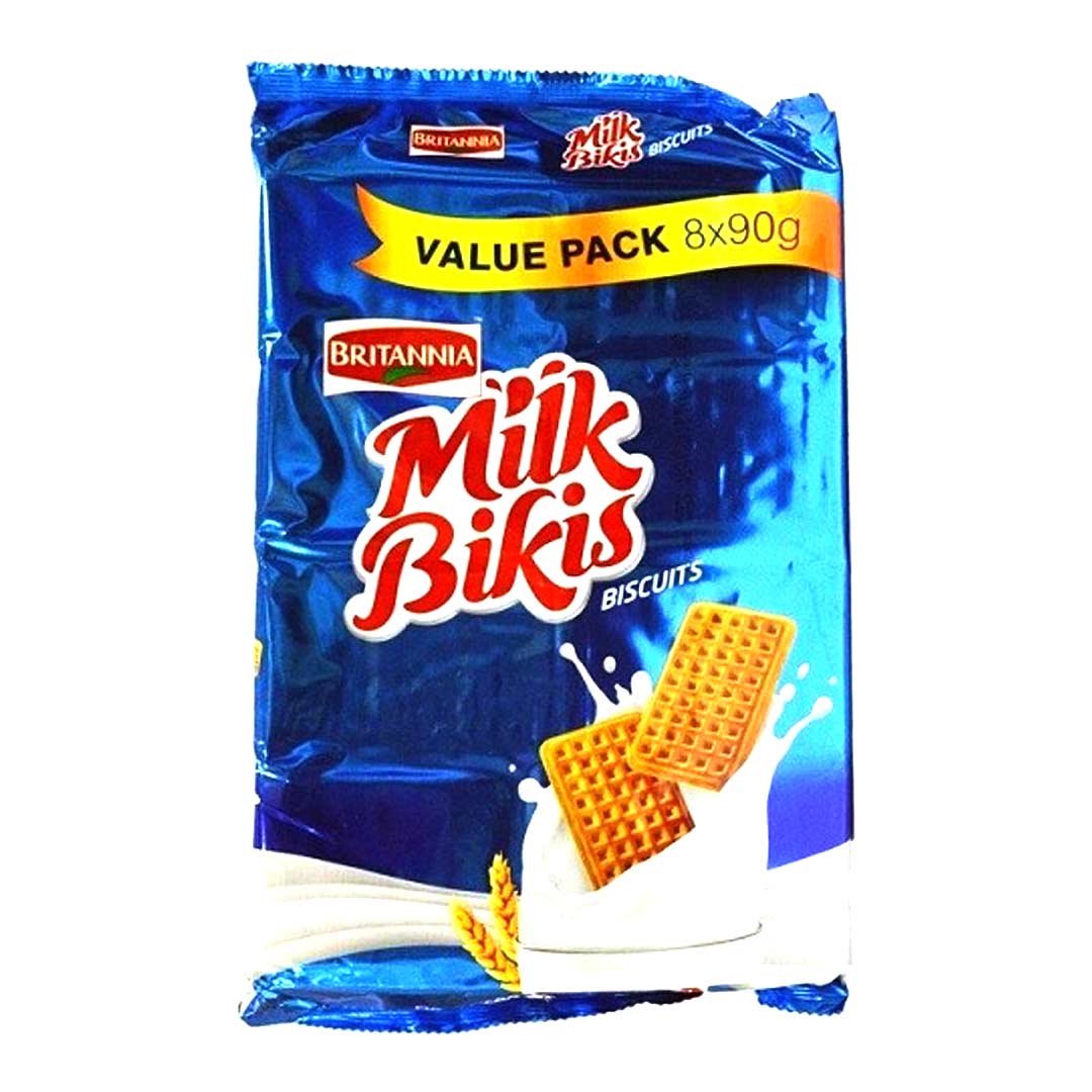 BRITANNIA MILK BIKIS BISCUITS VALUE PACK 8X90GM