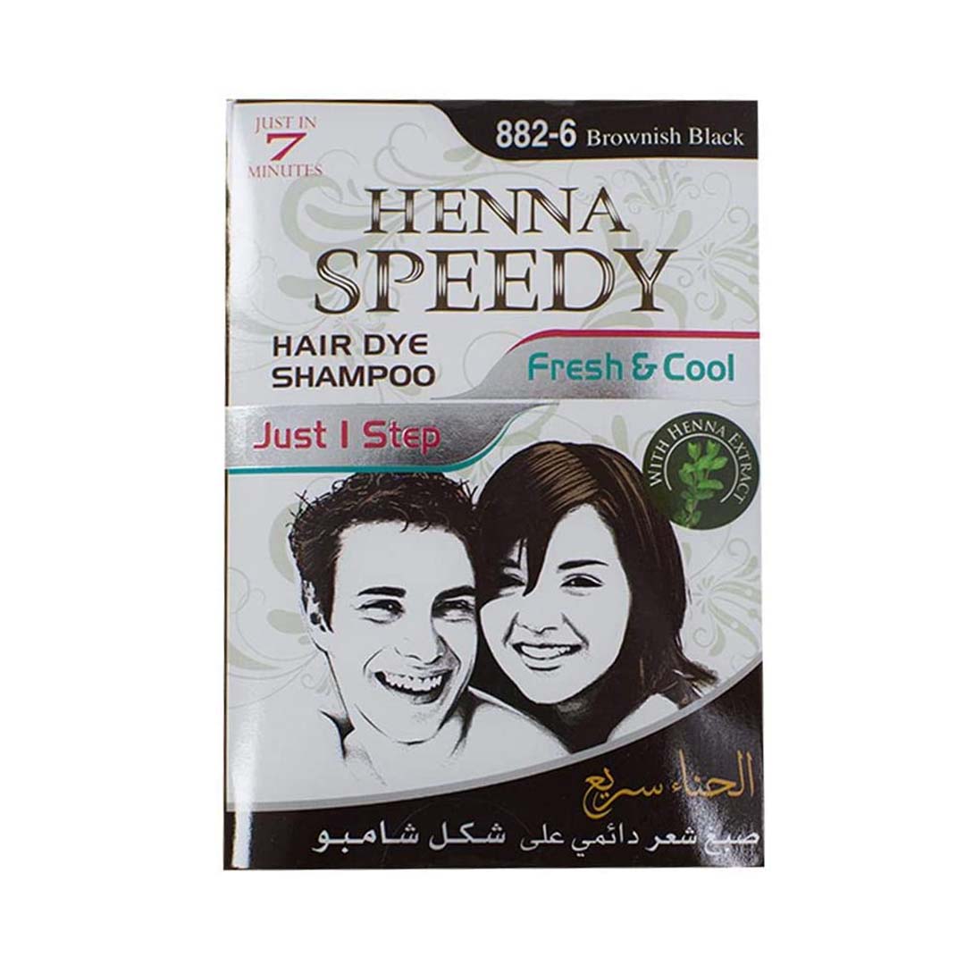 HENNA SPEEDY HAIR DYE SHAMPOO 30 ML BROWNISH BLACK