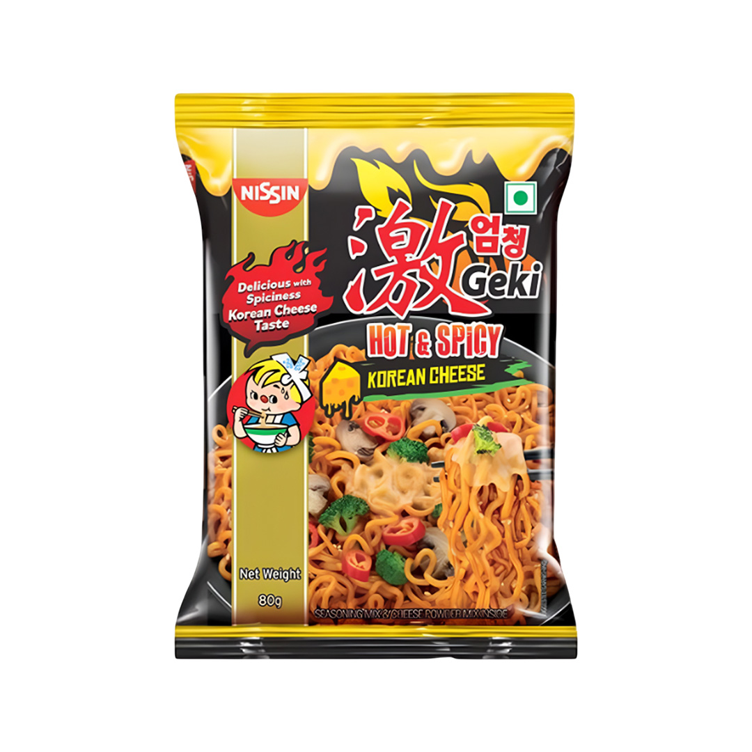 NISSIN HOT & SPICY KOREAN CHEESE NOODLES 80GM