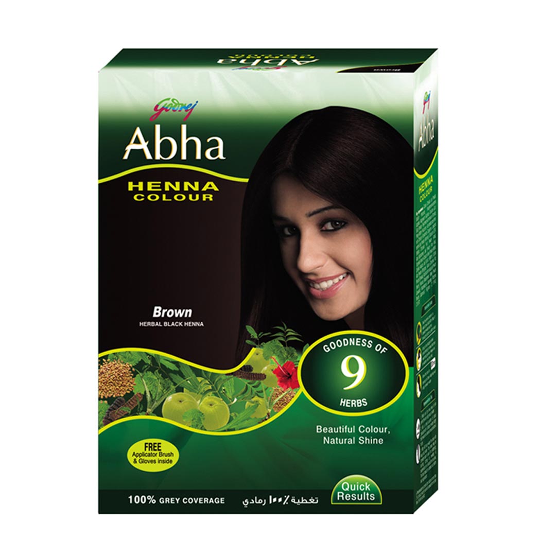 GODREJ ABHA HENNA HAIR COLOR BROWN 60GM