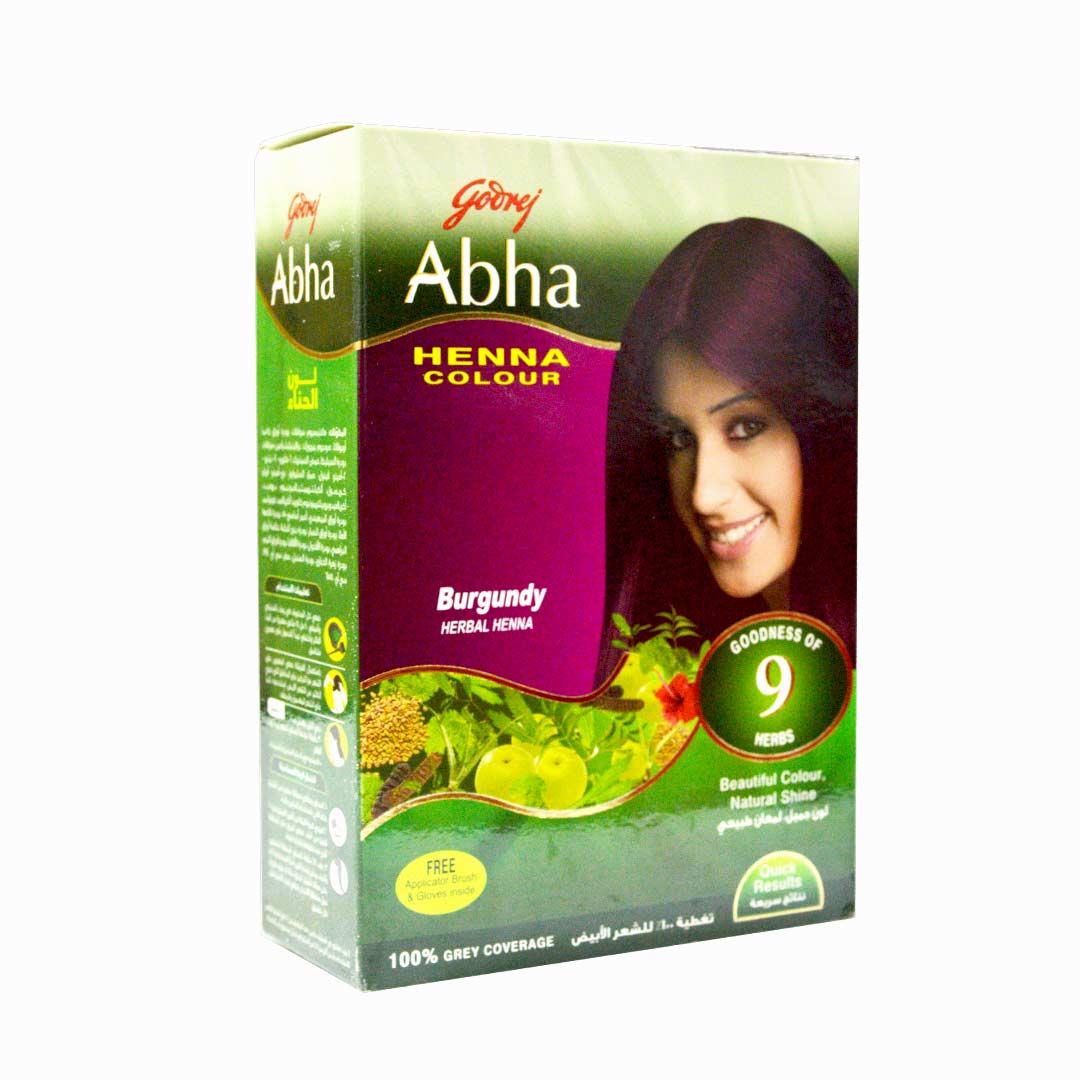 GODREJ ABHA HENNA HAIR COLOR BURGUNDY 60GM