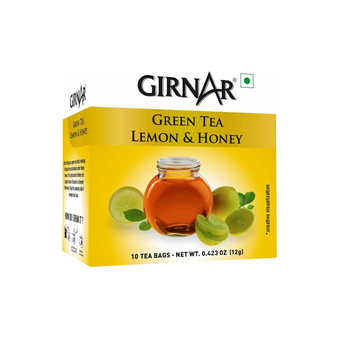 GIRNAR LEMON & HONEY GREEN TEA 1.2GMX10S TEA BAGS