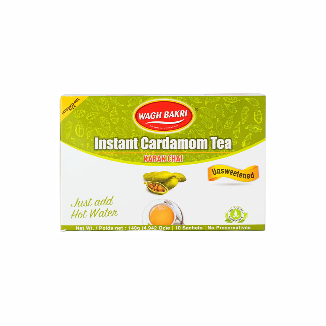 WAGH BAKRI INST TEA PREMIX3IN1 CARDAM CHAI 140G