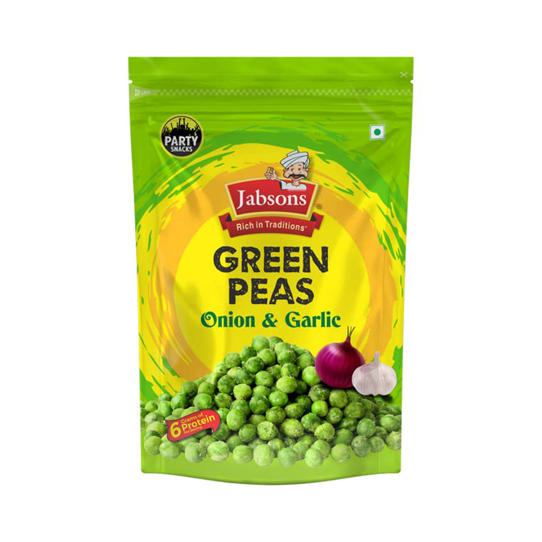 JABSONS NAMKEEN GREEN PEAS ONION GARLIC 400GM