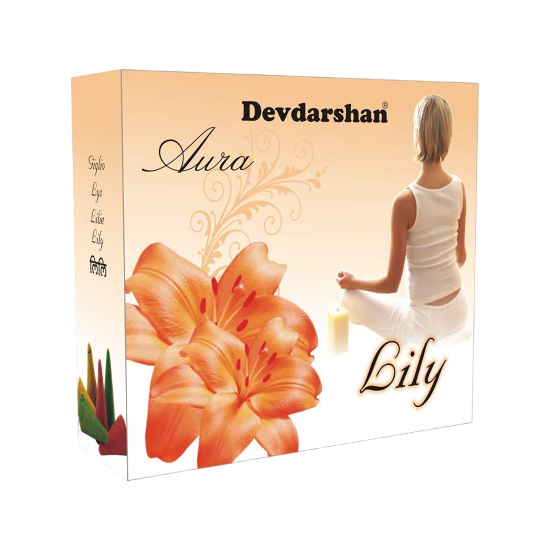 DEVDARSHAN AURA DHOOP CONES LILY - 40 GM