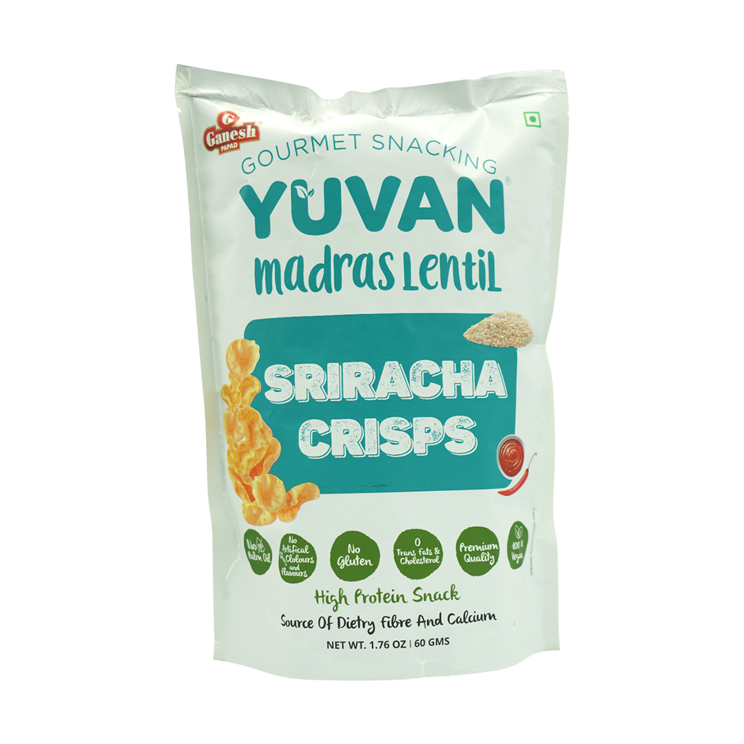 YUVAN MADRAS LENTIL SIRACHA CRISPS 50GM