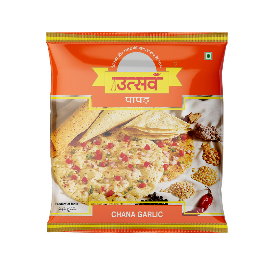 UTSAV CHANA GARLIC PAPAD 150GM