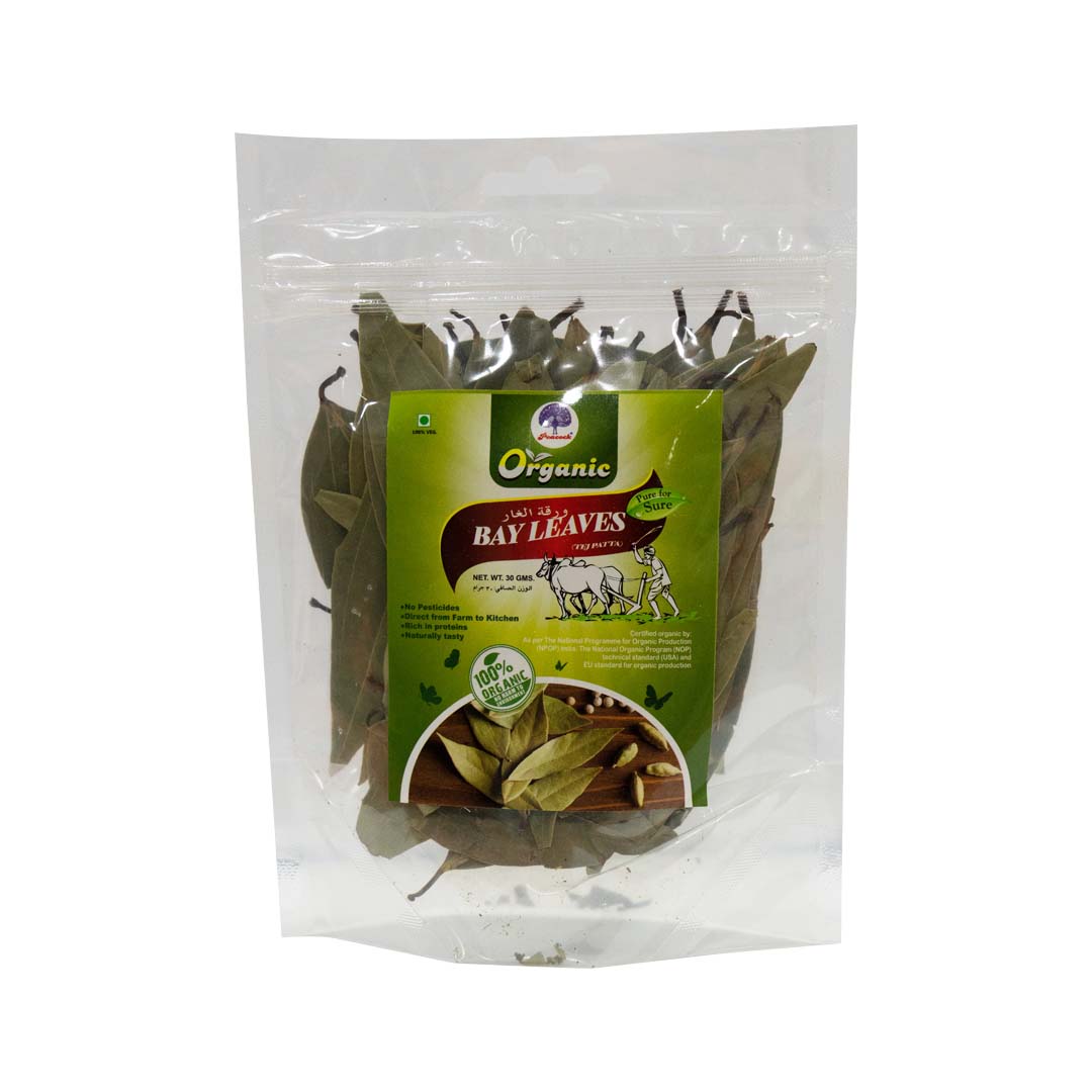 PEACOCK ORGANIC TEJ PATTA  (BAY LEAVES) 30GM