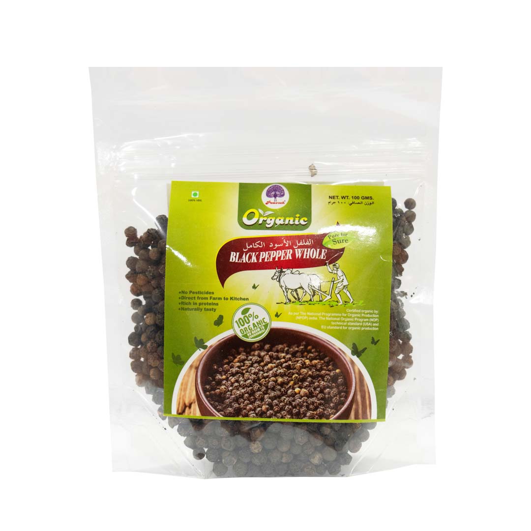 ORGANIC BLACK PEPPER WHL 100GM