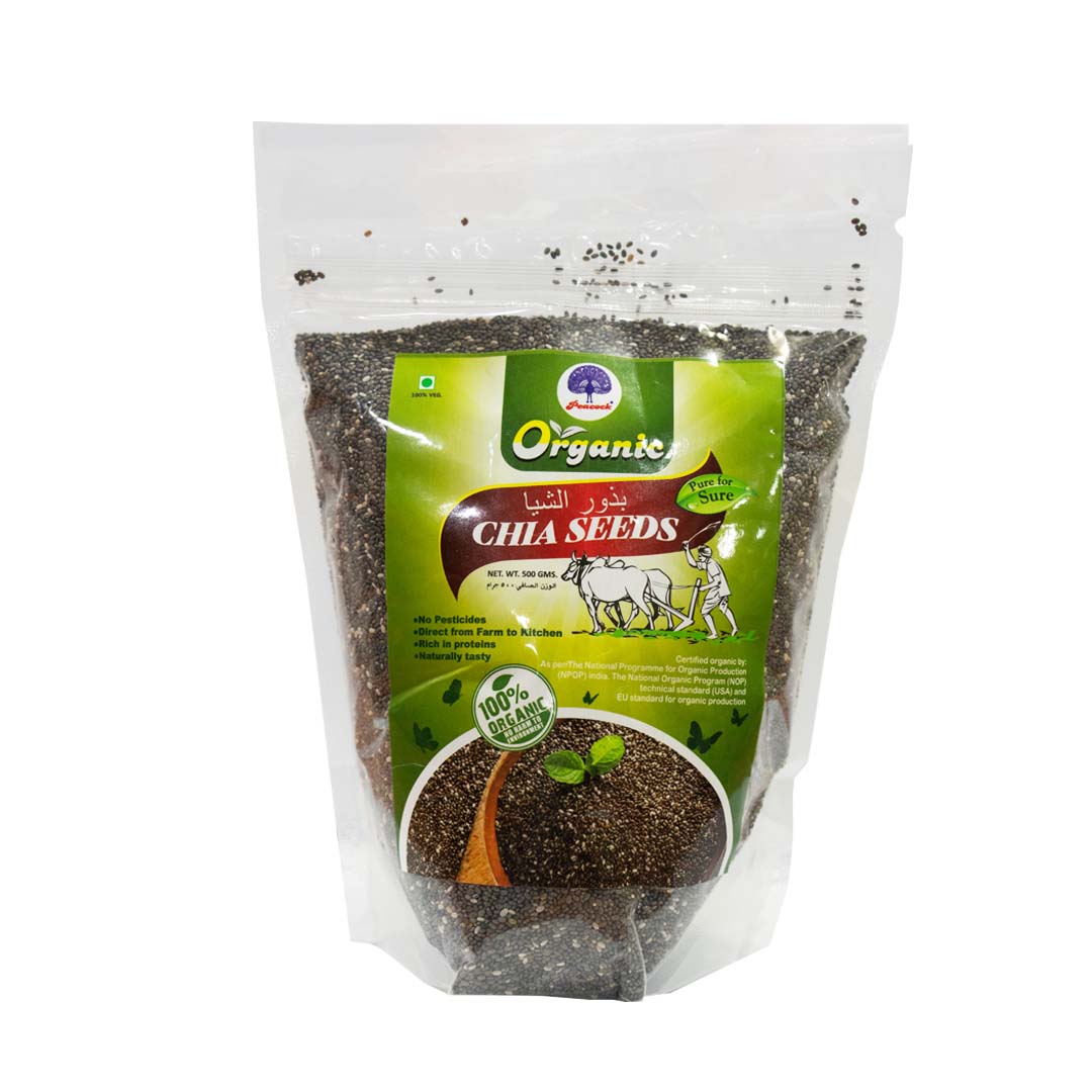 PEACOCK ORGANIC CHIA SEEDS 500GM