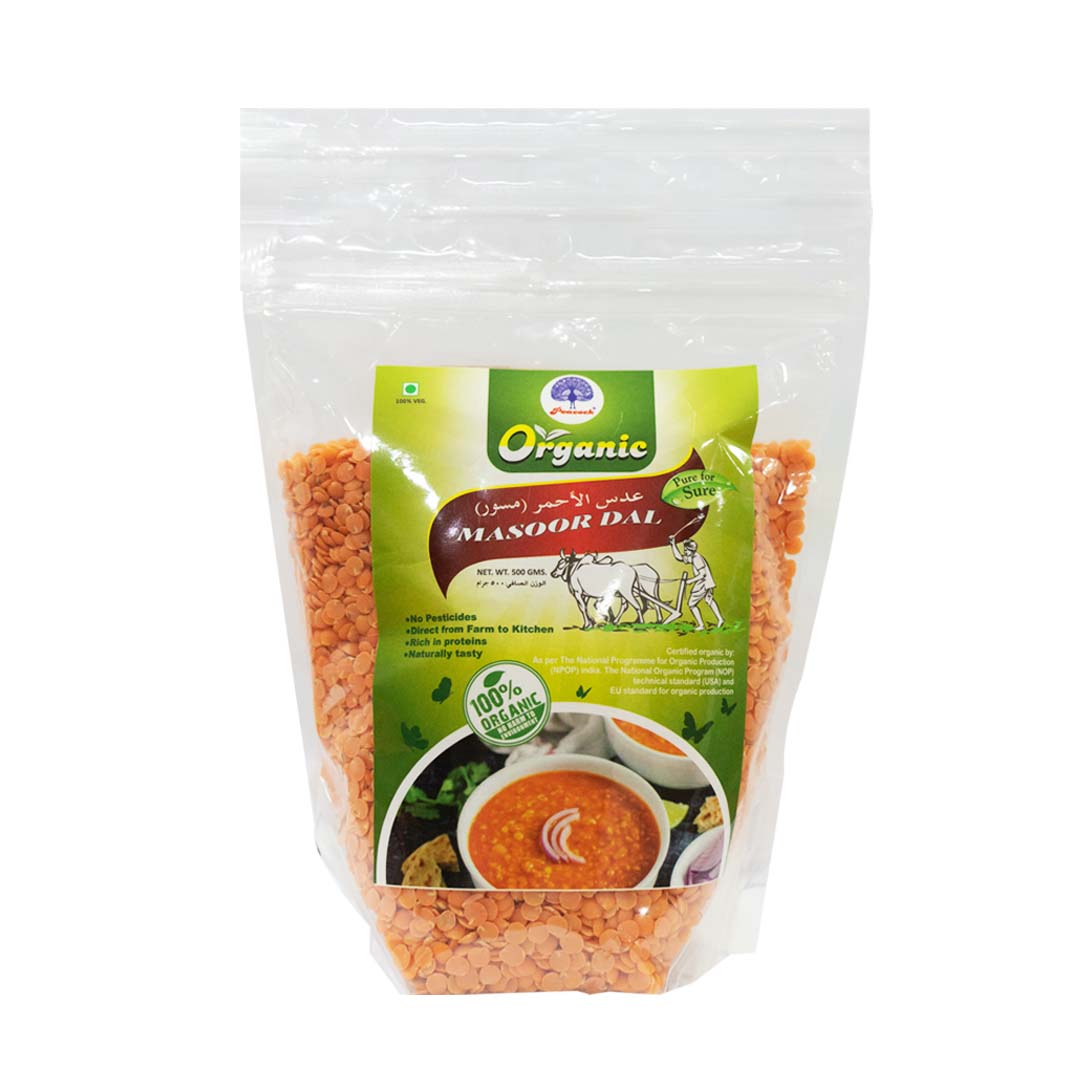 PEACOCK ORGANIC MASOOR DAL 500GM