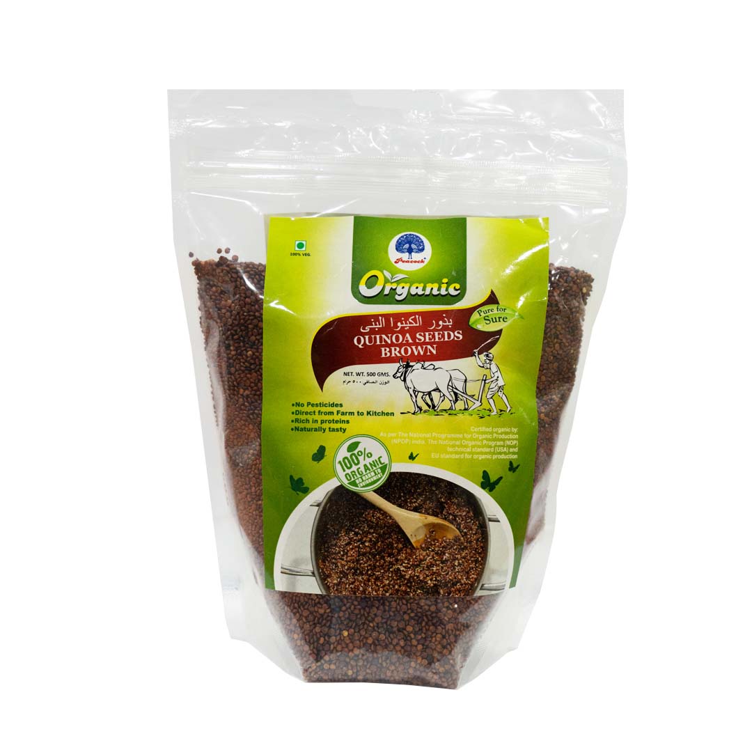 PEACOCK ORGANIC QUINOA SEEDS BROWN 500GM