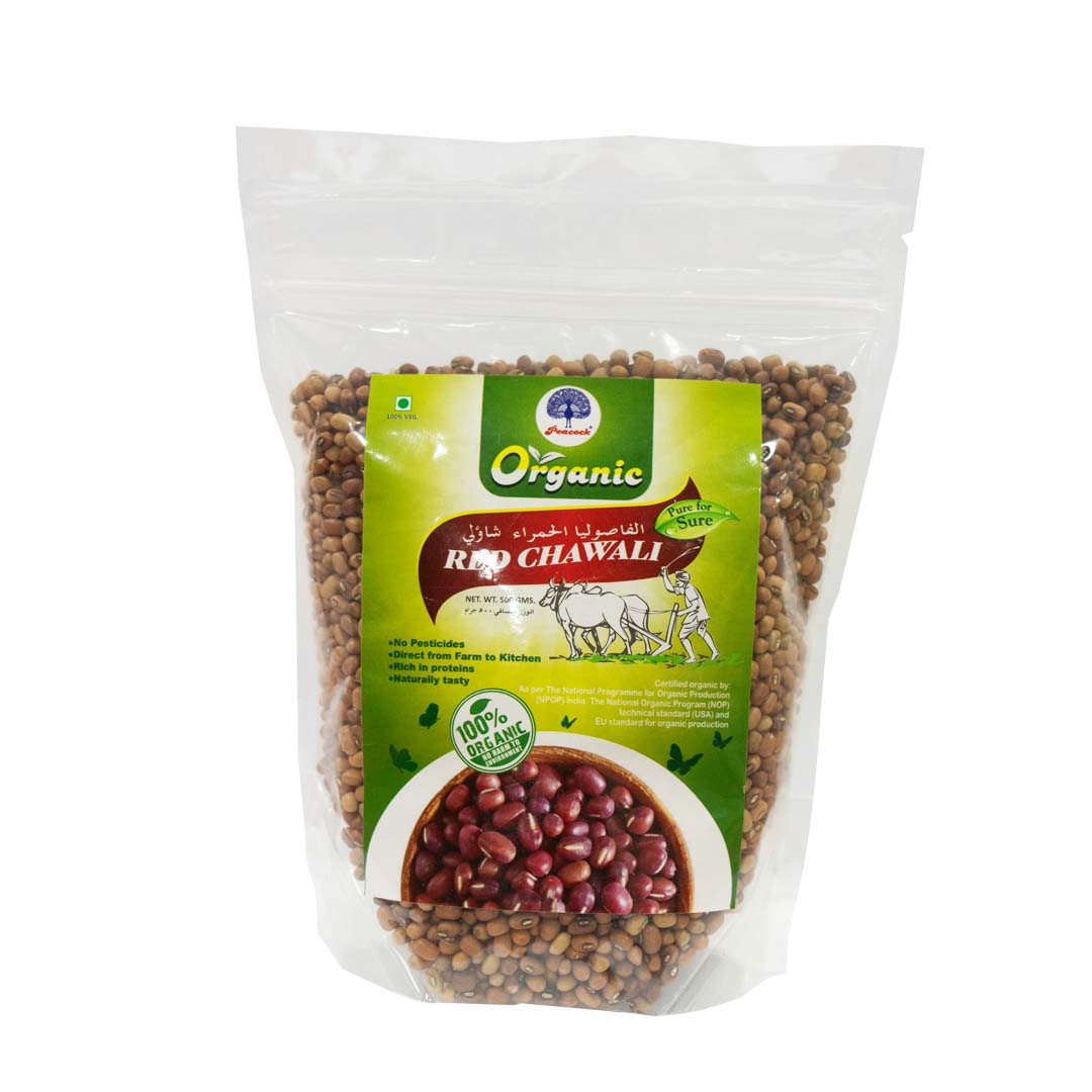 PEACOCK ORGANIC RED CHAWALI 500GM