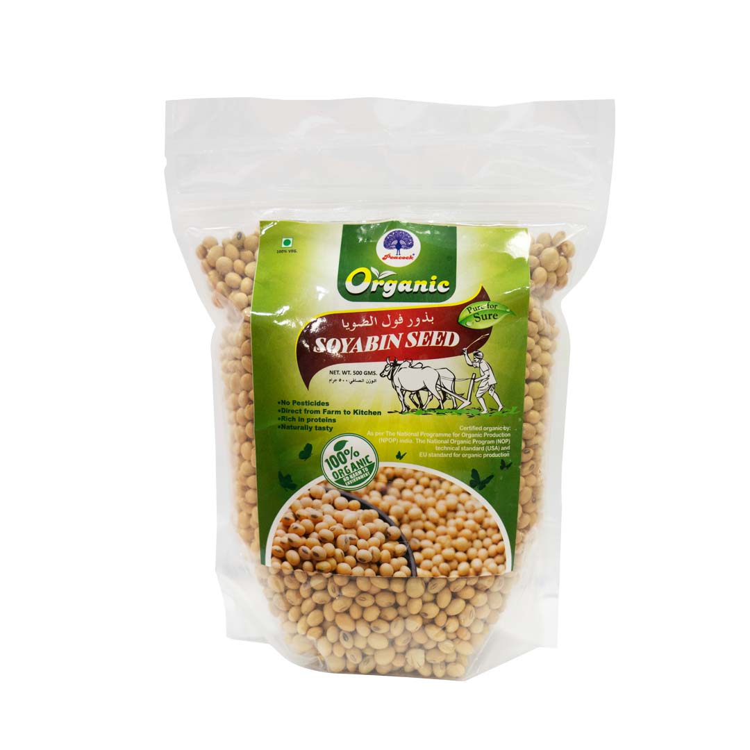 PEACOCK ORGANIC SOYA BEAN SEED 500GM