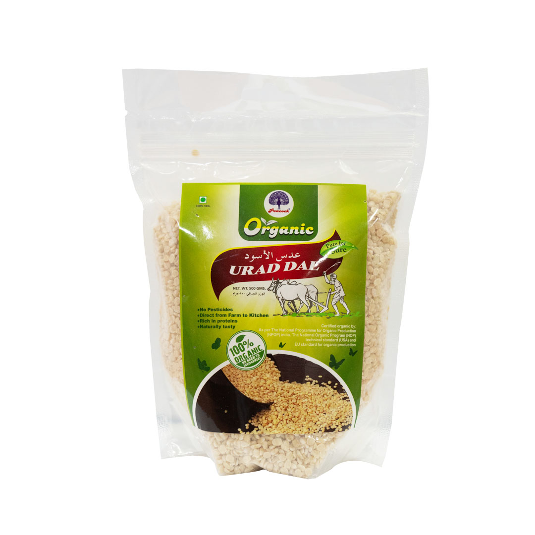 PEACOCK ORGANIC URAD DAL 500GM