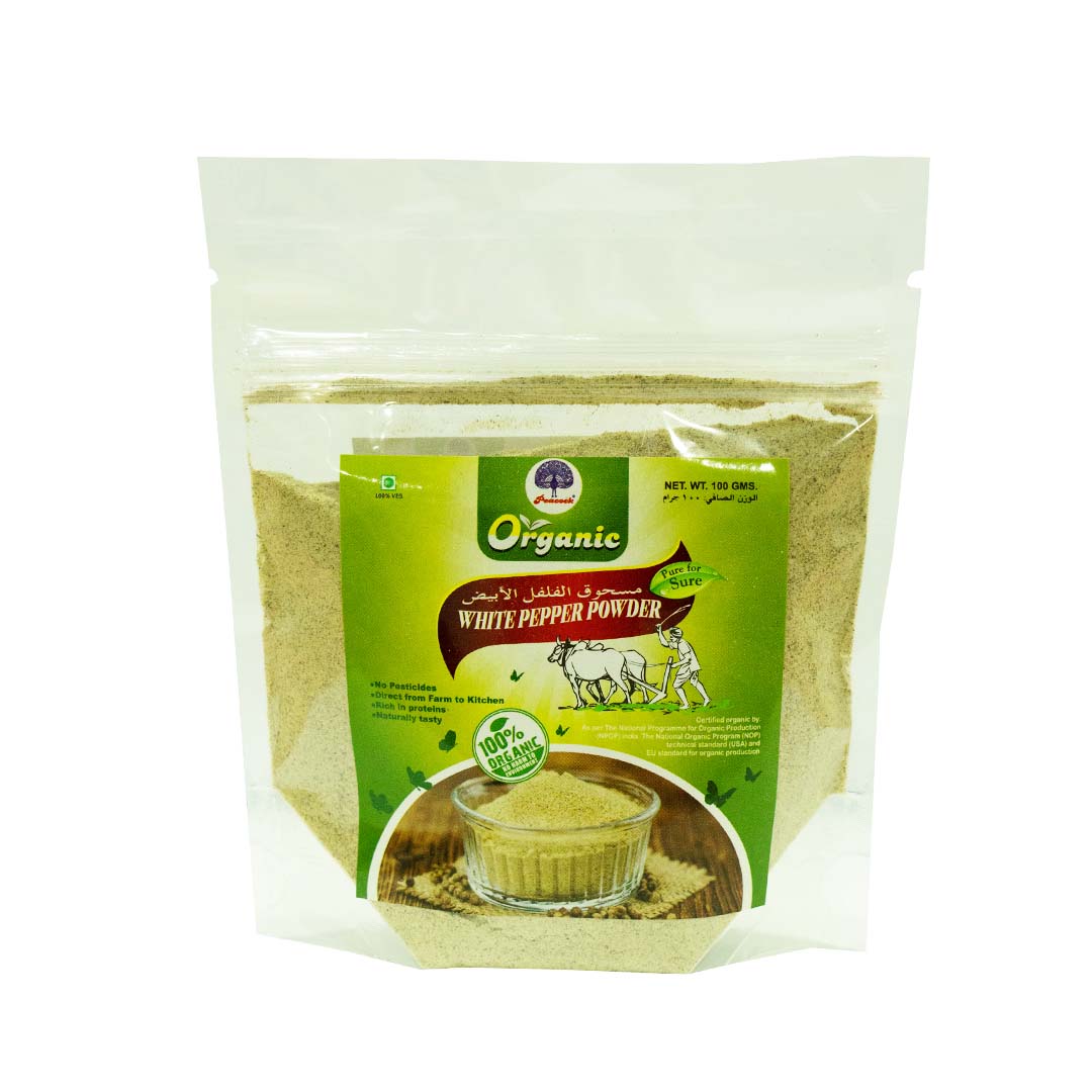 ORGANIC WHITE PEPPER PWD 100GM