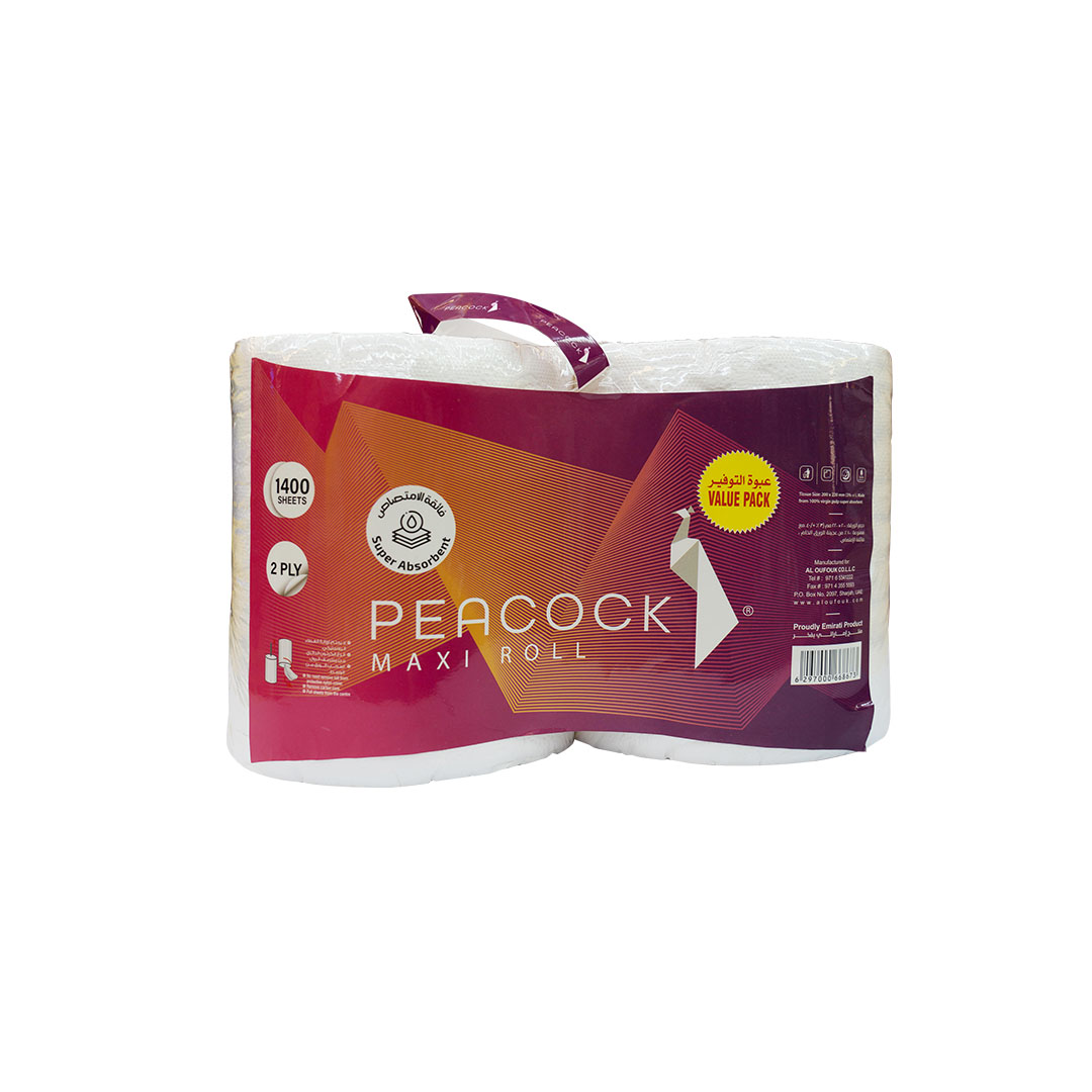 PEACOCK MAXI ROLL TWIN PACK